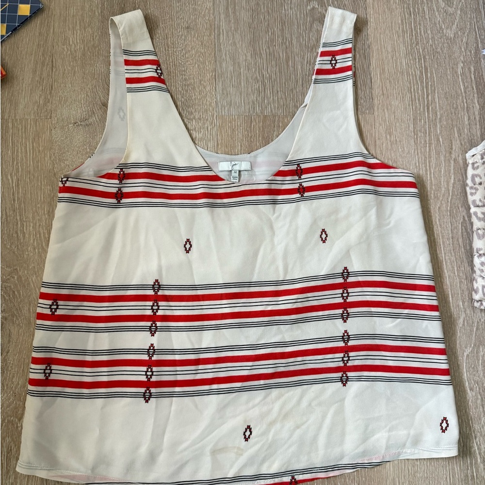 Striped Sleeveless Top - Red and White